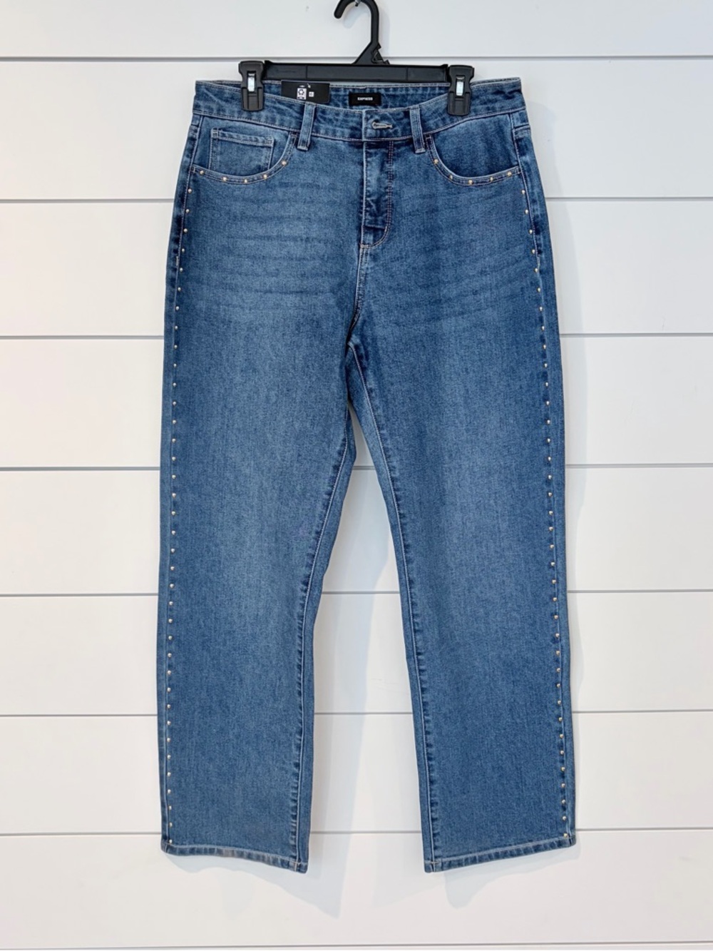 Express Studded Jeans Straight Leg Y2K Western Cowgirl Glam Festival 10